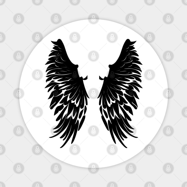 Black Wings | A Symbol of Freedom and Mystery Magnet by Basic Corner